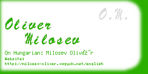 oliver milosev business card